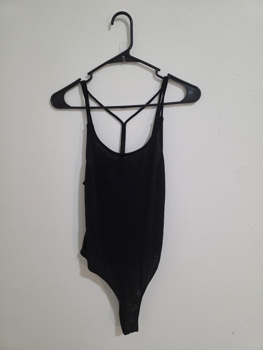 Elodie Black Strappy Scoop Neck Bodysuit